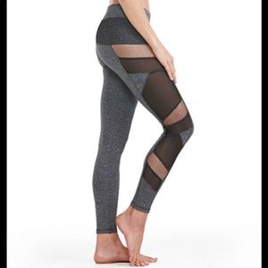 Grey mesh workout leggings